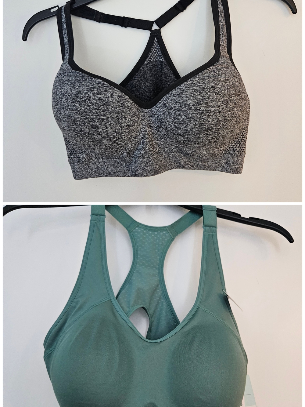 DSG Heather Gray & Sage Green Support Sports Bras